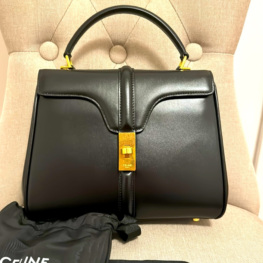 Celine 16 black and gold hardware